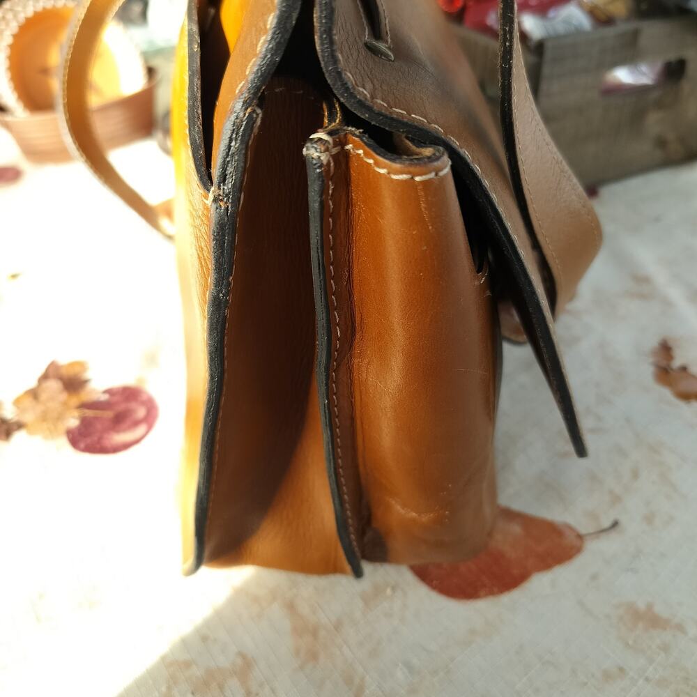 4710)Patricia Nash Brown London Saddle Crossbody Bag London Heritage Collection - Picture 5 of 14